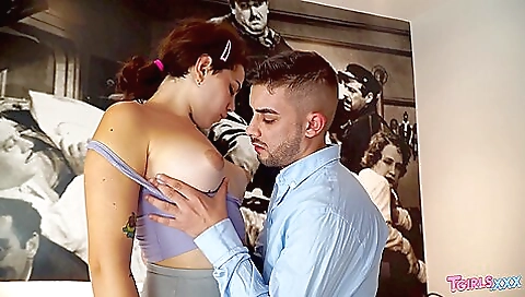 Big ass brunette with a tattooed pussy fucked hard