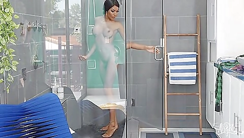 Brunette hottie with big tits gets fucked by a guy