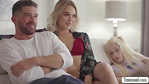 Busty blonde sucks and rakes the stepbro's big dick