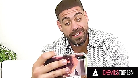 Brunette milf gets her thick cock drilled in deepthroat