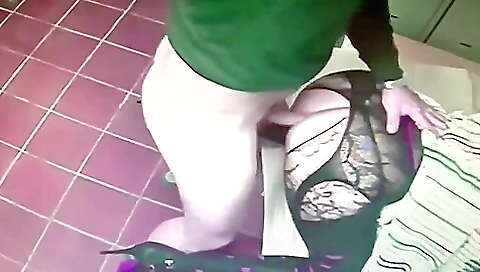 Brunette brunette amateur video with big ass in stockings